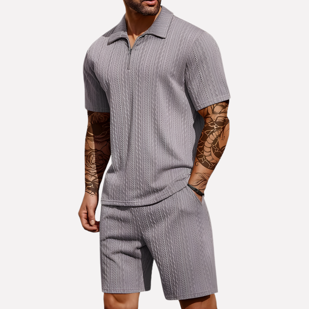 Rocco | Men’s Co-Ord Set in a Textured Polo Style