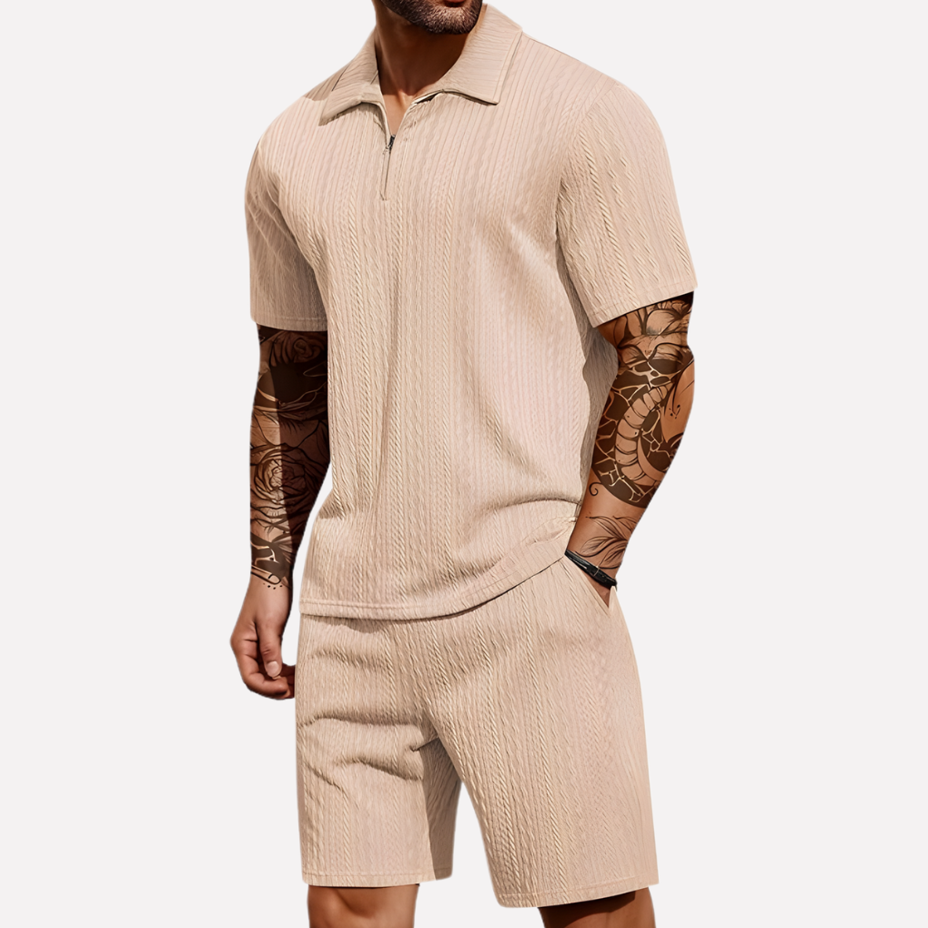 Rocco | Men’s Co-Ord Set in a Textured Polo Style