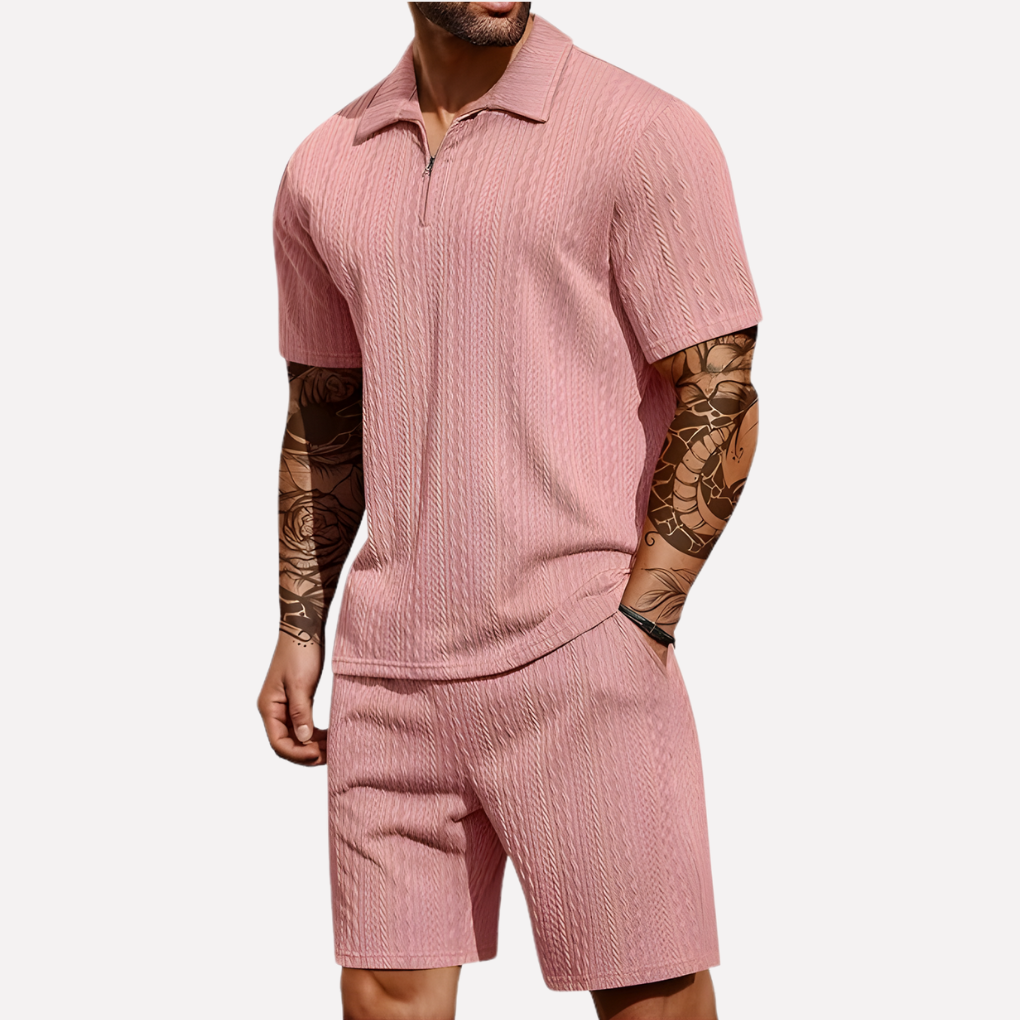 Rocco | Men’s Co-Ord Set in a Textured Polo Style
