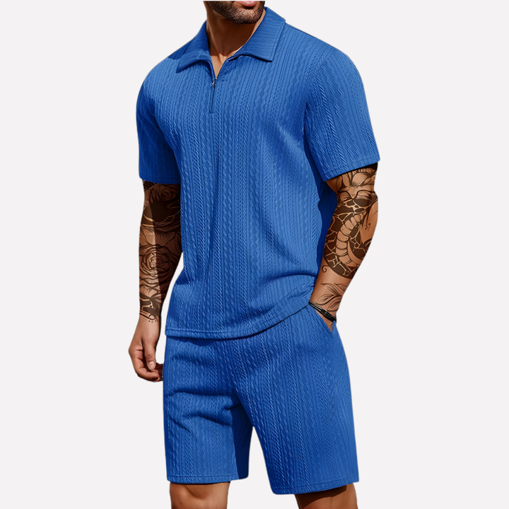Rocco | Men’s Co-Ord Set in a Textured Polo Style