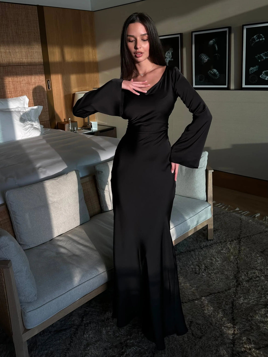 Serena | Women’s Maxi Dress featuring a Draped Bodice