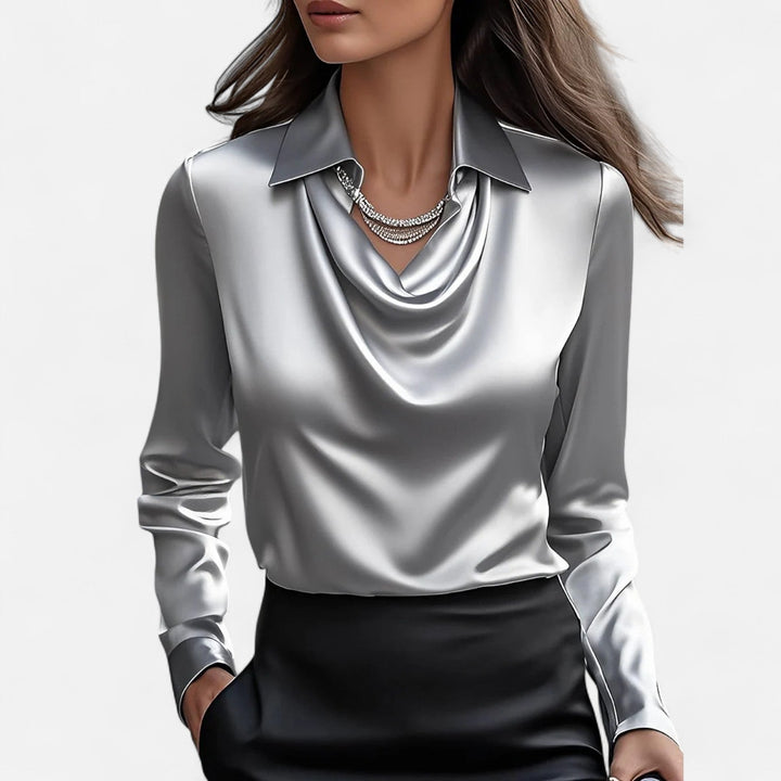 Serena | Women’s Blouse featuring a Draped Neckline