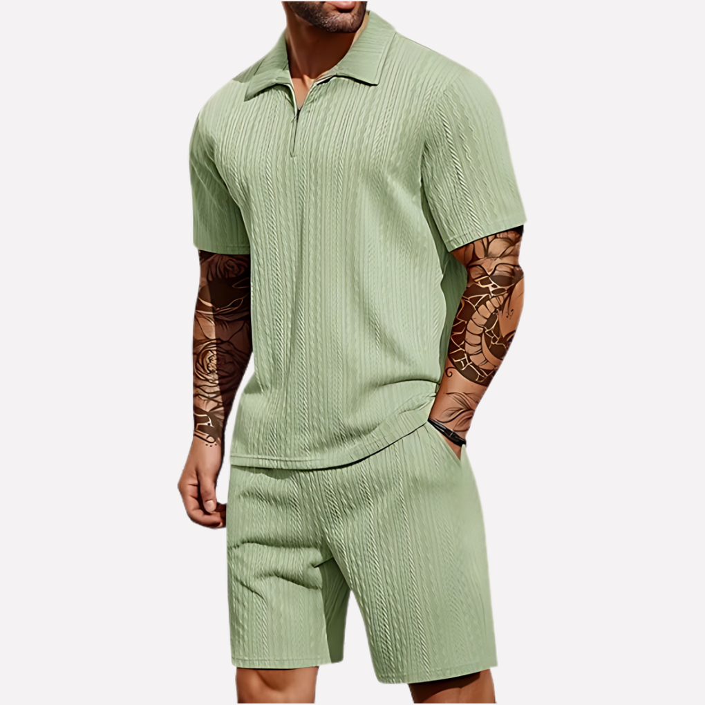 Rocco | Men’s Co-Ord Set in a Textured Polo Style