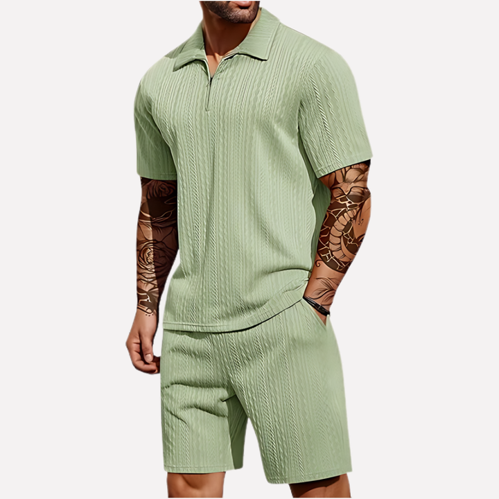 Rocco | Men’s Co-Ord Set in a Textured Polo Style