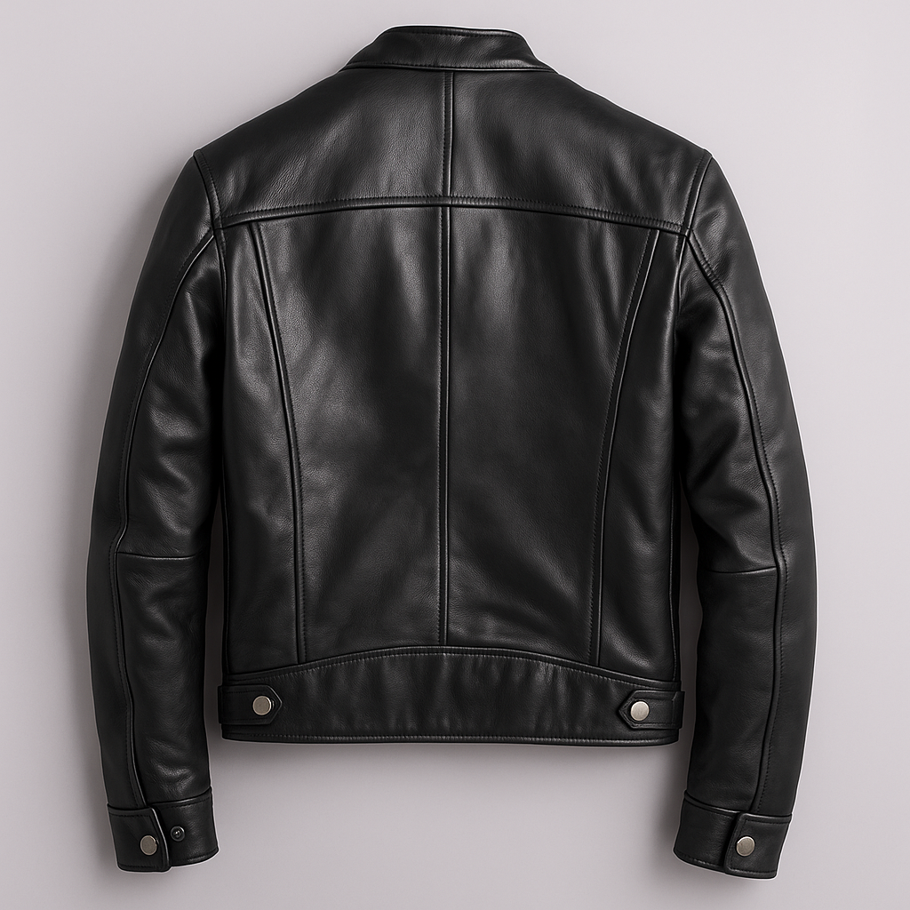 Arden | Men’s Leather Jacket in a Structured Green Finish