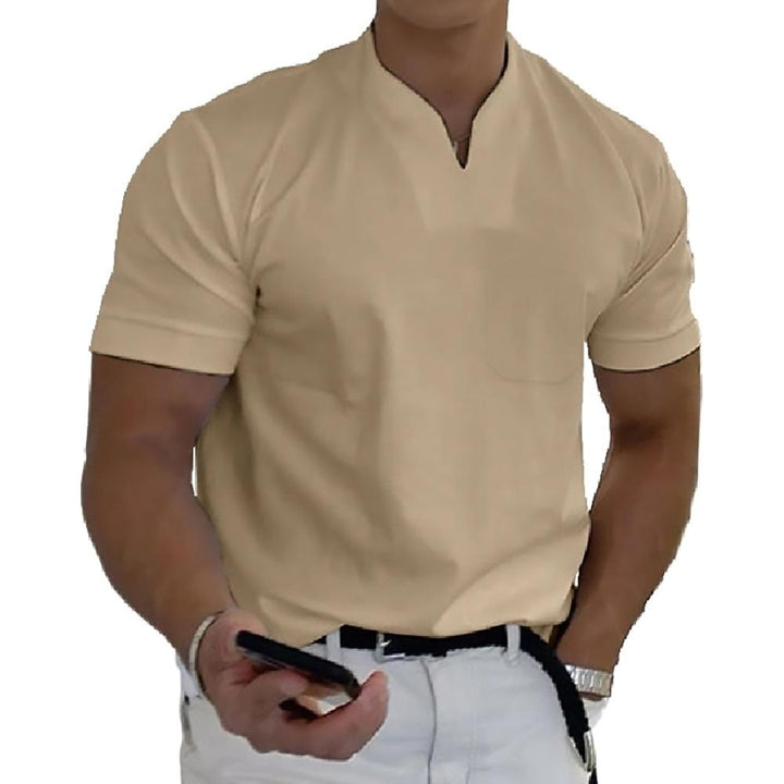 Darian | Men’s Short Sleeve Shirt with a Split Neckline