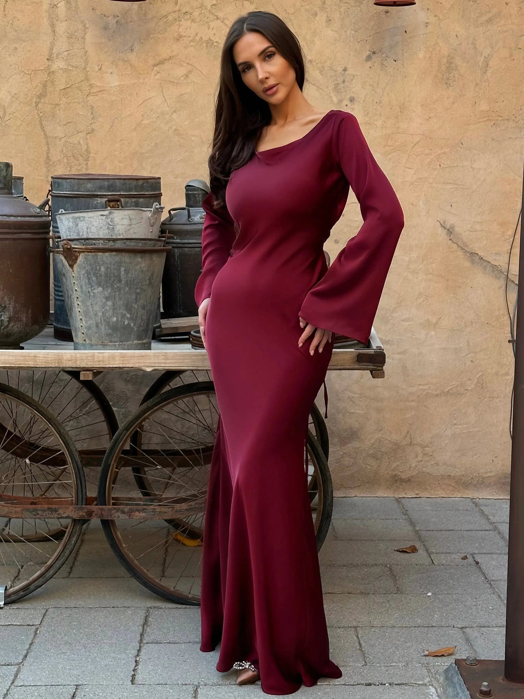 Serena | Women’s Maxi Dress featuring a Draped Bodice