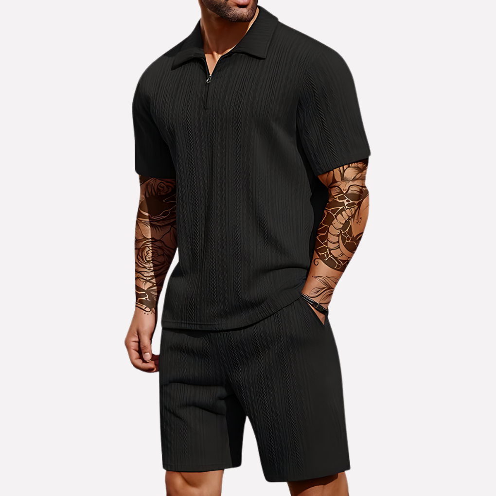 Rocco | Men’s Co-Ord Set in a Textured Polo Style