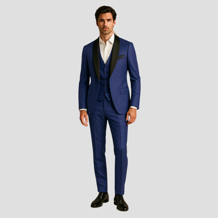 Maximilian | Men's Three-Piece Tuxedo Slim Fit Suit for Weddings and Formal Events