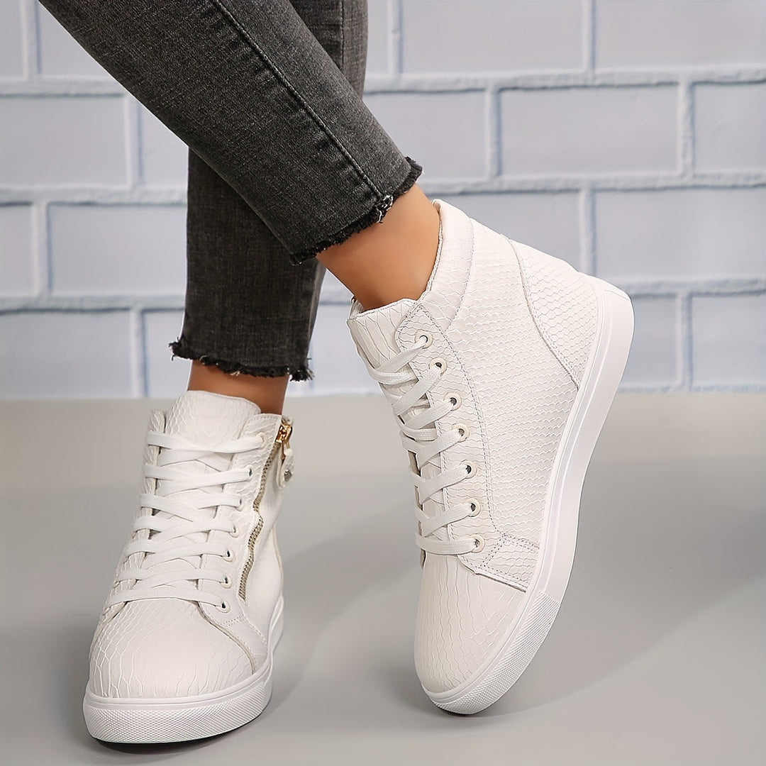 Ayla | Women’s High Top Trainers featuring Side Zip Detail