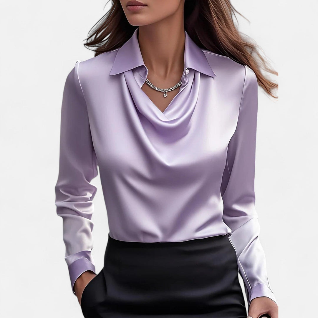 Serena | Women’s Blouse featuring a Draped Neckline
