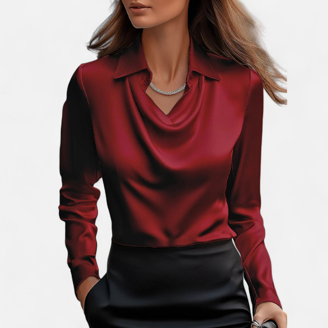 Serena | Women’s Blouse featuring a Draped Neckline