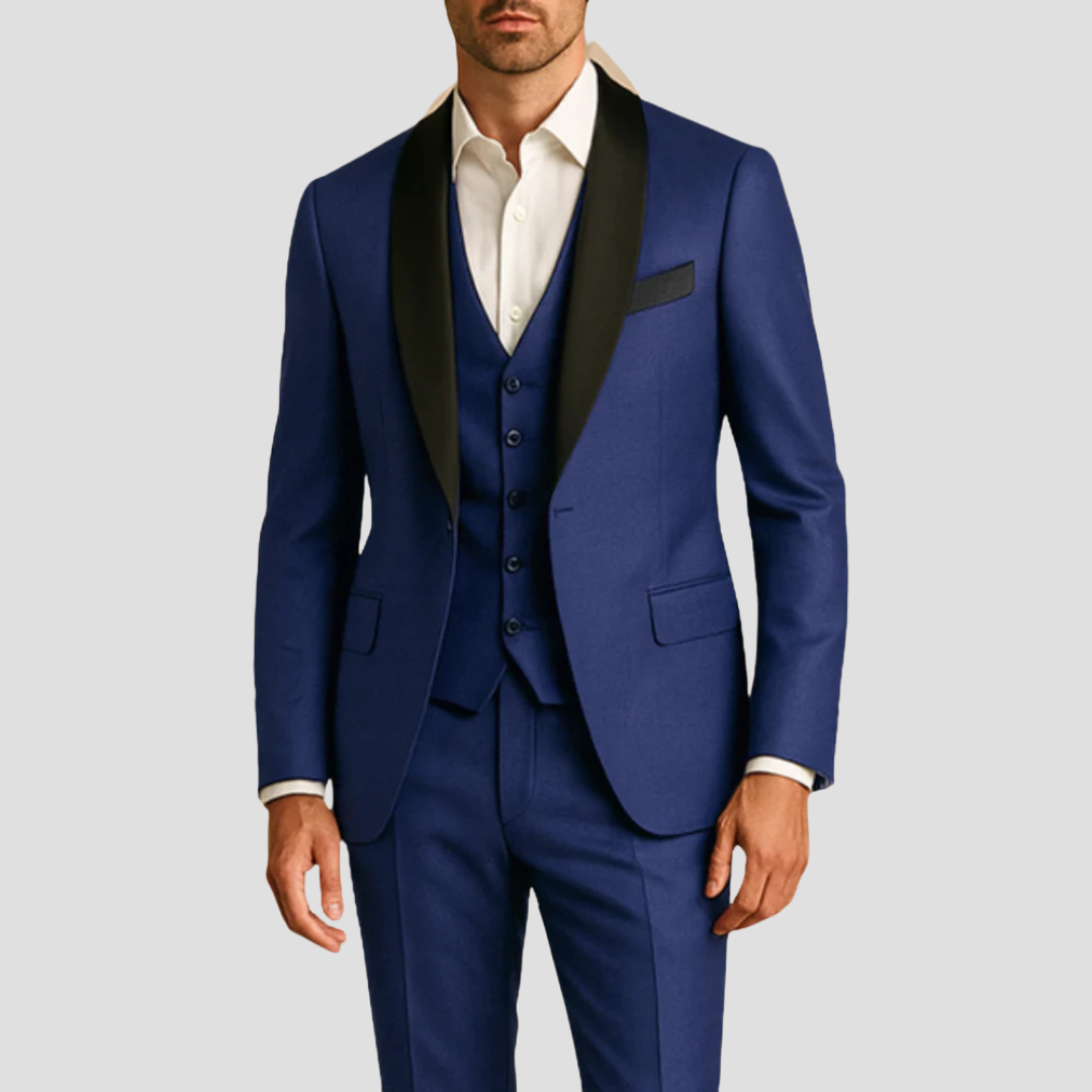 Maximilian | Men's Three-Piece Tuxedo Slim Fit Suit for Weddings and Formal Events