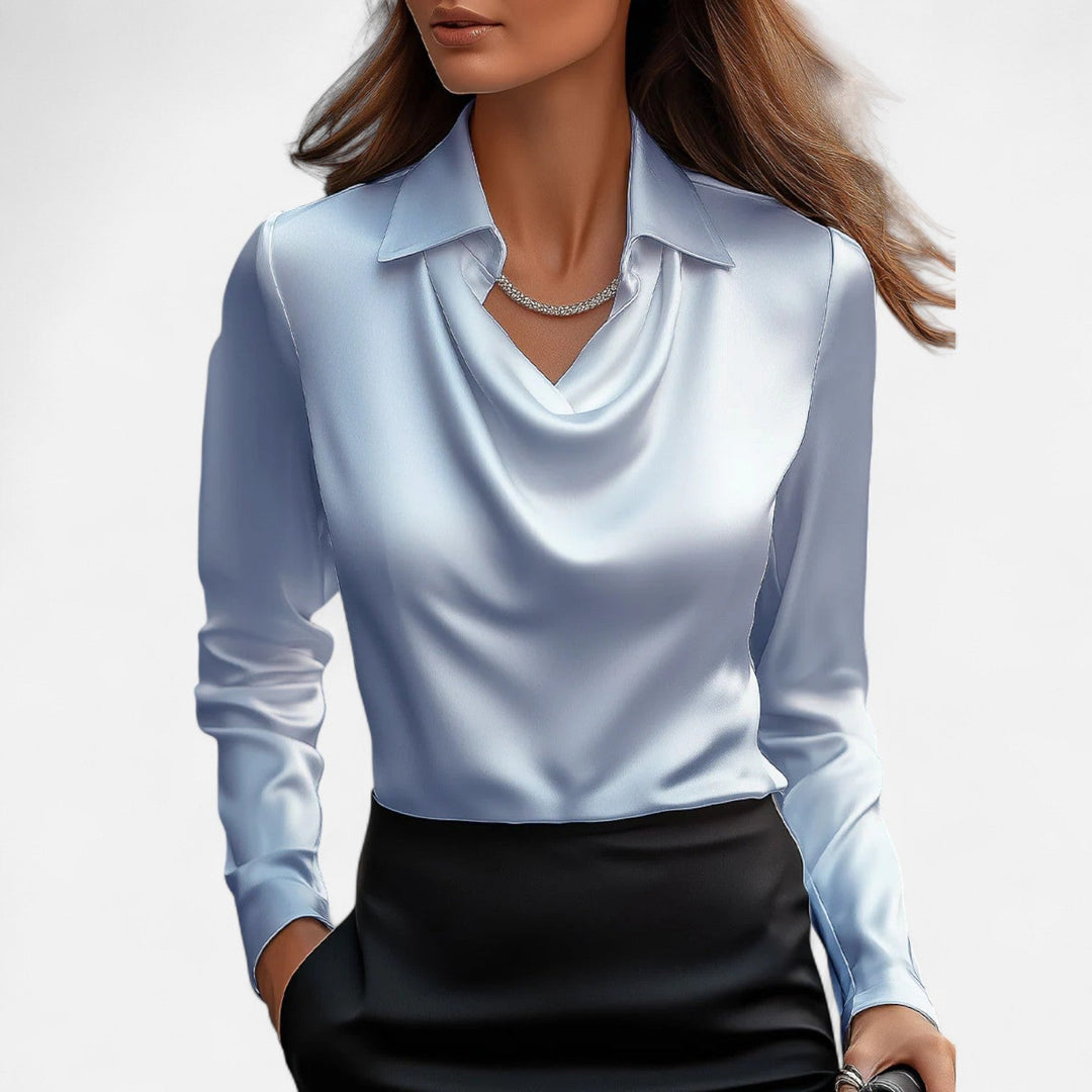 Serena | Women’s Blouse featuring a Draped Neckline