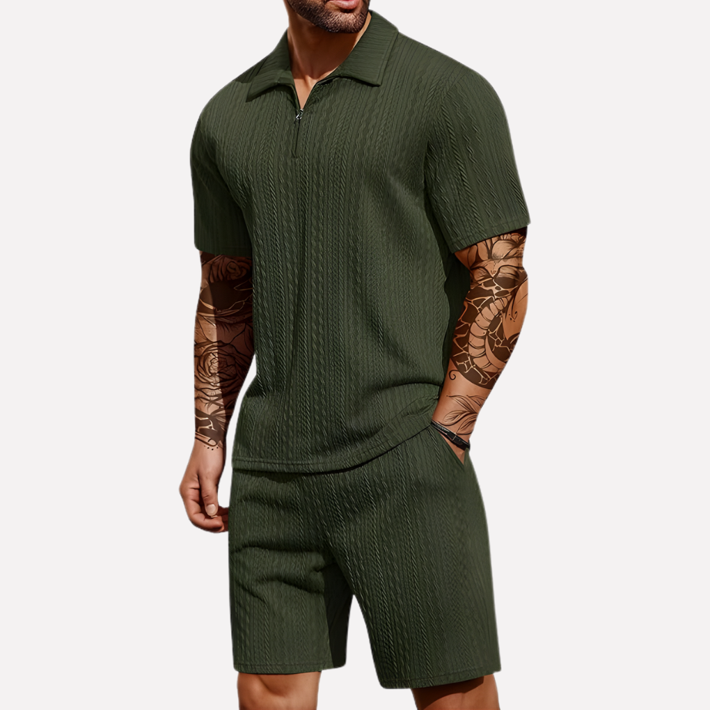Rocco | Men’s Co-Ord Set in a Textured Polo Style