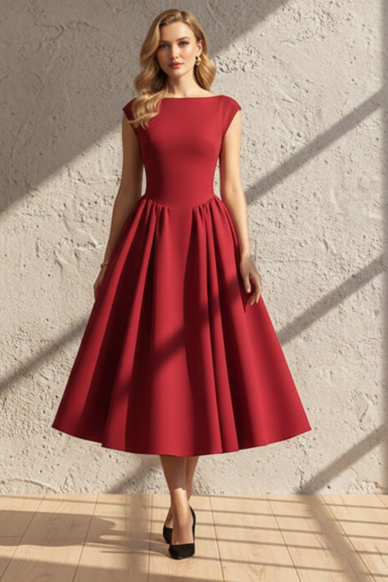 Evelyn | Women’s Midi Dress in a Full Skirt Silhouette