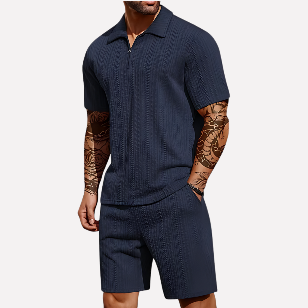 Rocco | Men’s Co-Ord Set in a Textured Polo Style