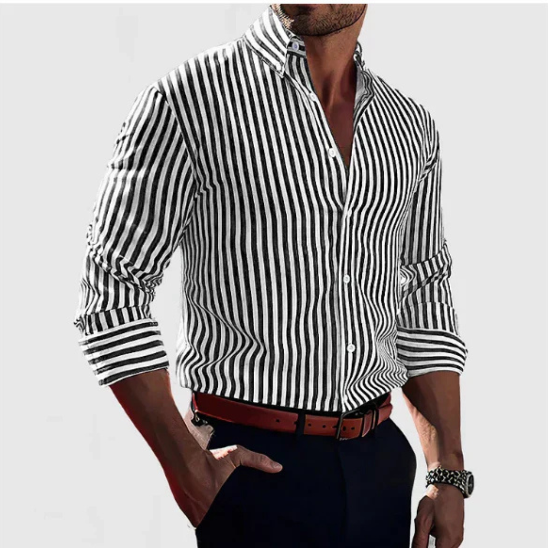 Jasper | Men's Striped Long Sleeve Shirt for Smart Casual Everyday Wear