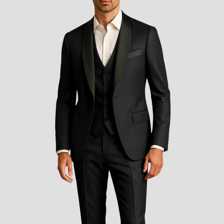 Maximilian | Men's Three-Piece Tuxedo Slim Fit Suit for Weddings and Formal Events
