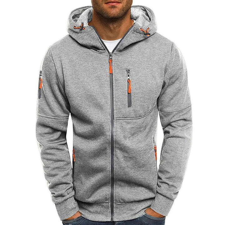 Fletcher | Men's Zip-Up Hoodie with Drawstring Hood and Multiple Zipper Pockets