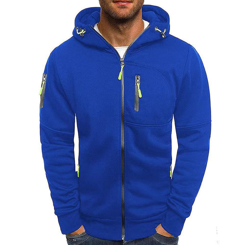 Fletcher | Men's Zip-Up Hoodie with Drawstring Hood and Multiple Zipper Pockets