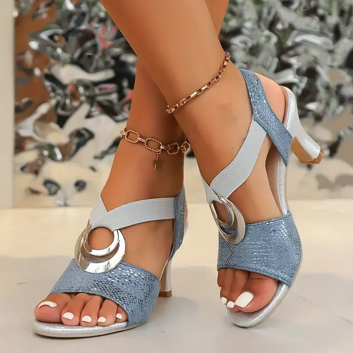 Selina | Women’s Heeled Sandals featuring Ring Detail