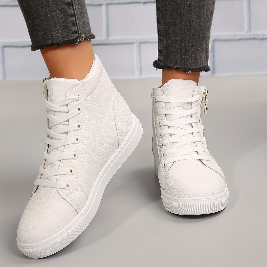 Ayla | Women’s High Top Trainers featuring Side Zip Detail