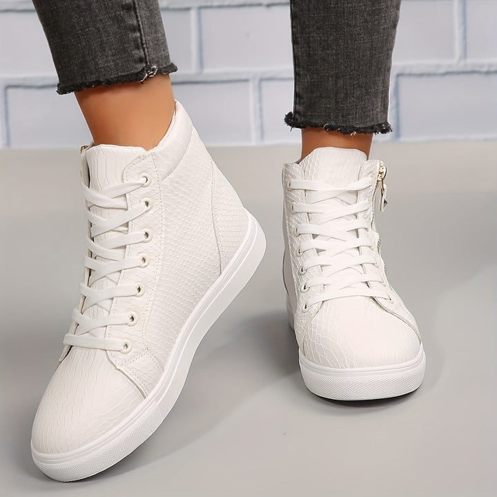 Ayla | Women’s High Top Trainers featuring Side Zip Detail