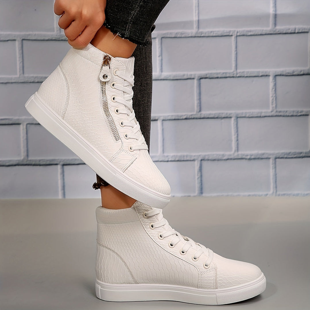 Ayla | Women’s High Top Trainers featuring Side Zip Detail