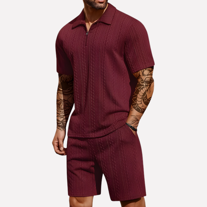Rocco | Men’s Co-Ord Set in a Textured Polo Style