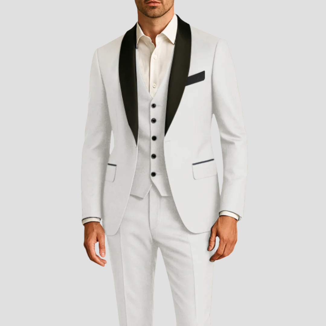 Maximilian | Men's Three-Piece Tuxedo Slim Fit Suit for Weddings and Formal Events