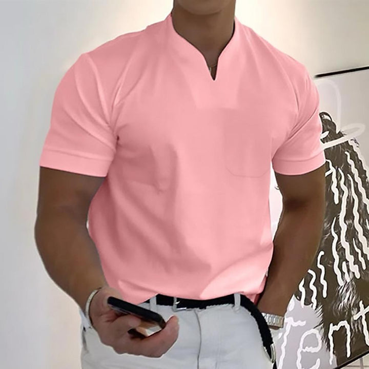 Darian | Men’s Short Sleeve Shirt with a Split Neckline