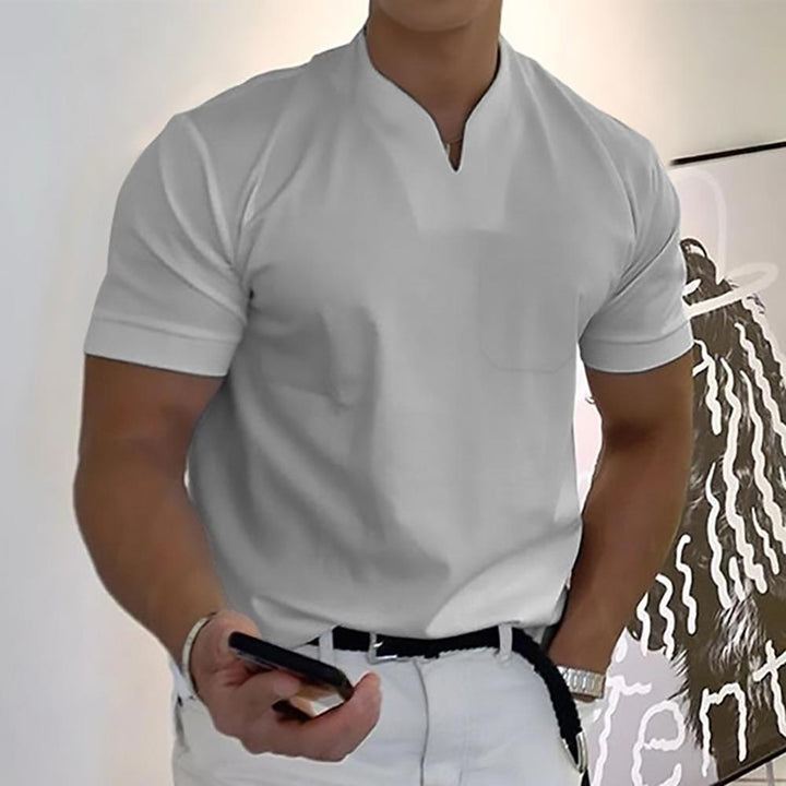 Darian | Men’s Short Sleeve Shirt with a Split Neckline