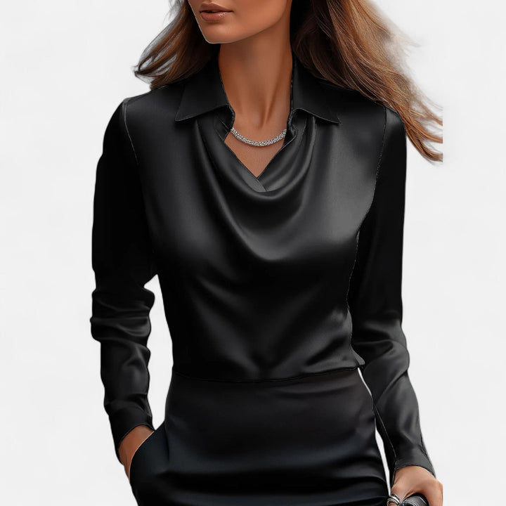 Serena | Women’s Blouse featuring a Draped Neckline