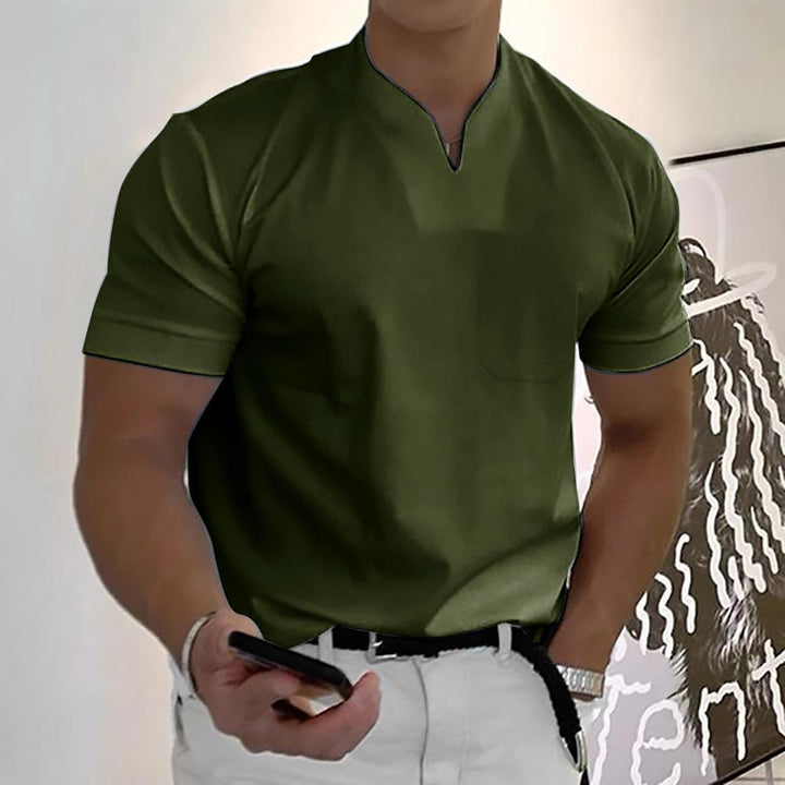 Darian | Men’s Short Sleeve Shirt with a Split Neckline