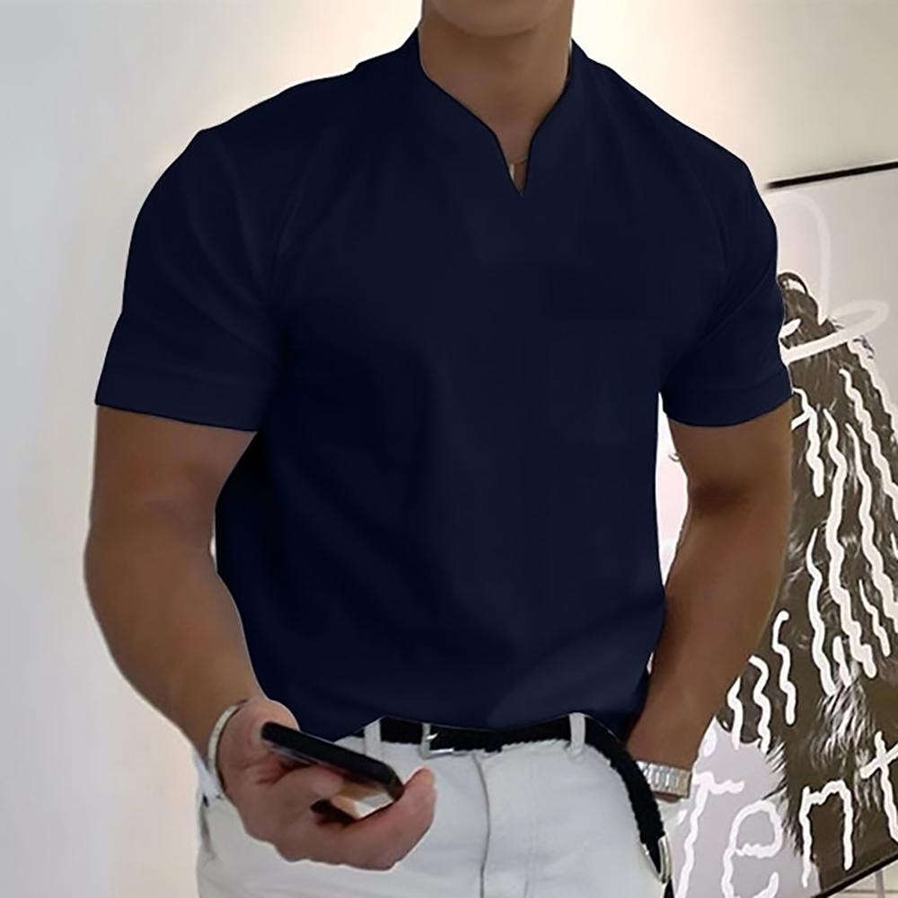 Darian | Men’s Short Sleeve Shirt with a Split Neckline