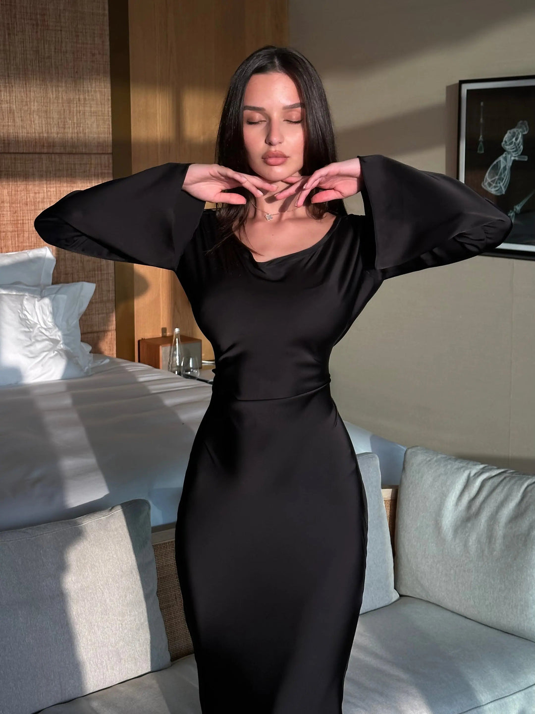 Serena | Women’s Maxi Dress featuring a Draped Bodice