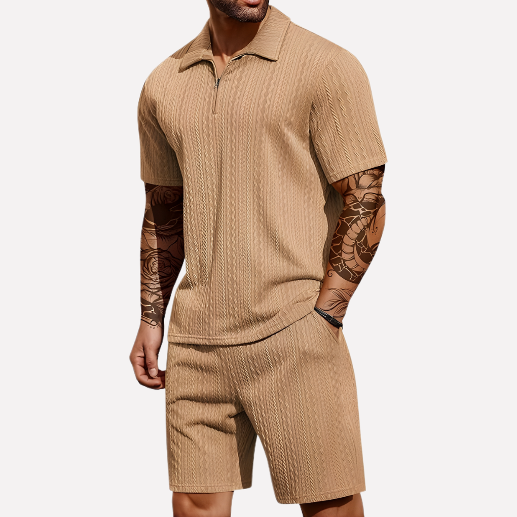 Rocco | Men’s Co-Ord Set in a Textured Polo Style