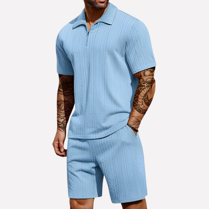 Rocco | Men’s Co-Ord Set in a Textured Polo Style