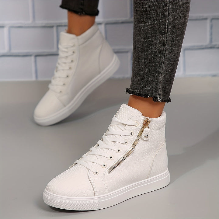 Ayla | Women’s High Top Trainers featuring Side Zip Detail