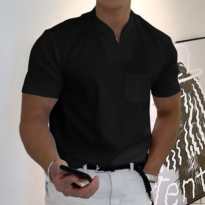 Darian | Men’s Short Sleeve Shirt with a Split Neckline