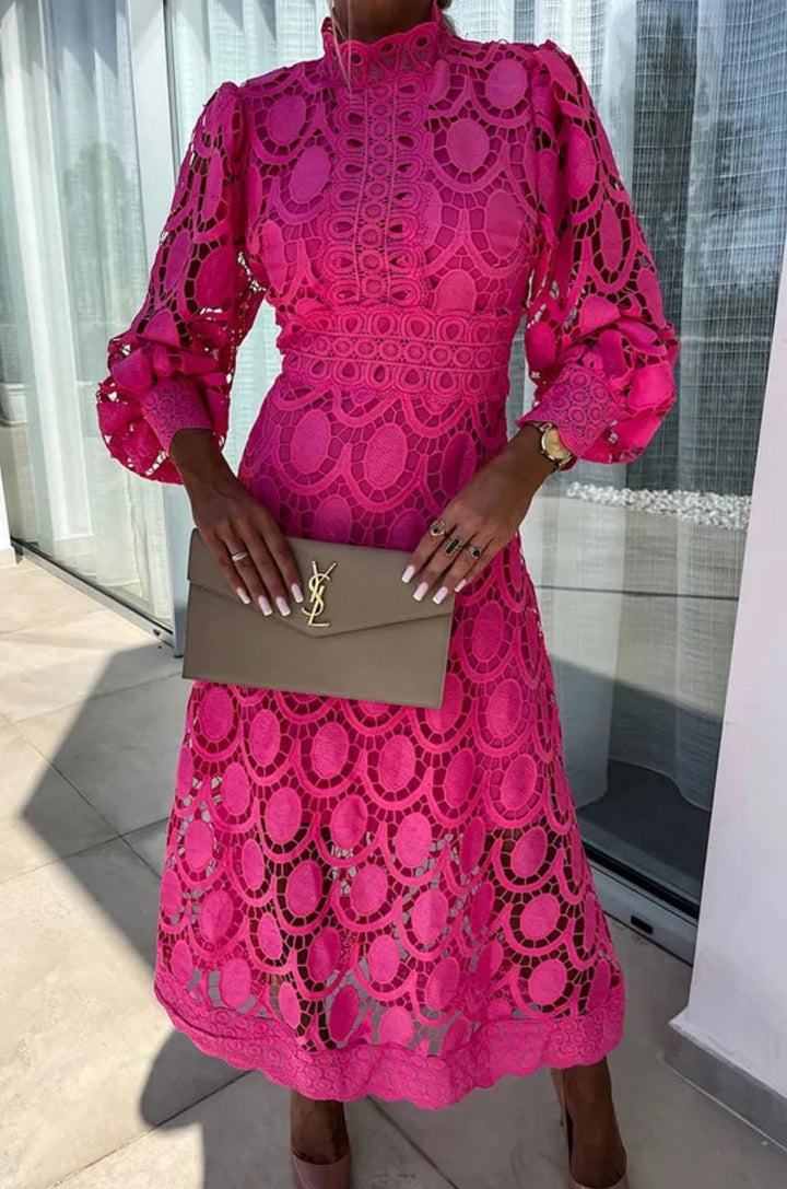 Celeste | Women’s Midi Dress featuring Lace Detail