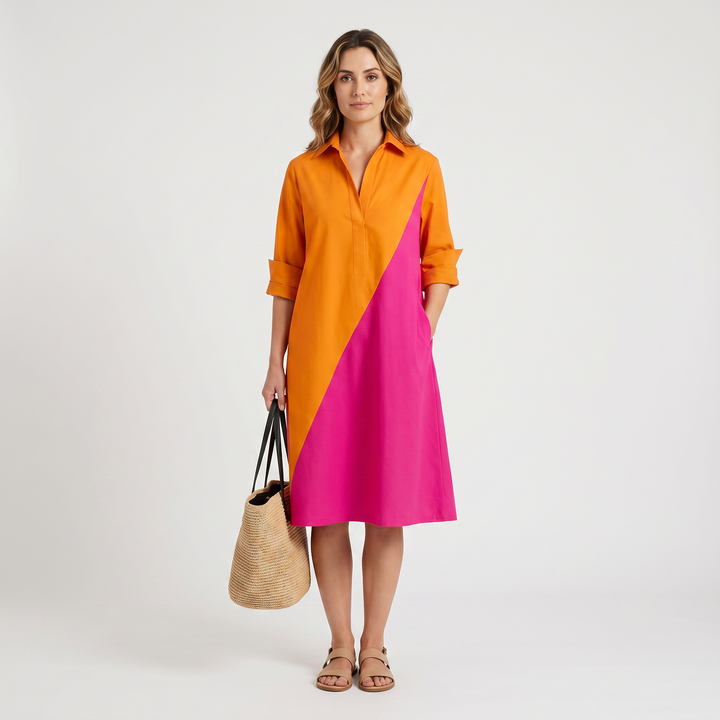 Aury | Women's Colour-Block Dress with an Elegant Look