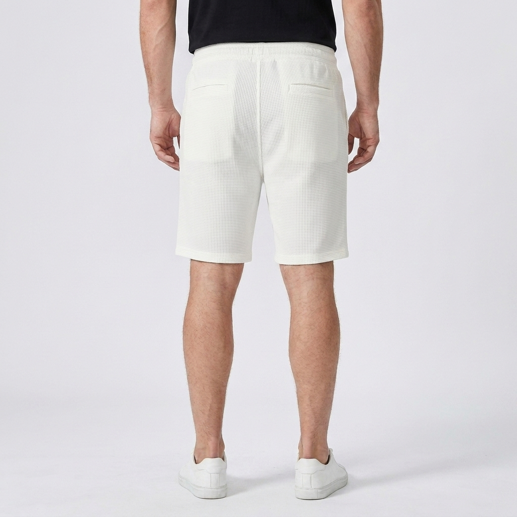 Callum | Men's Textured Casual Shorts in a Lightweight Drawstring Design