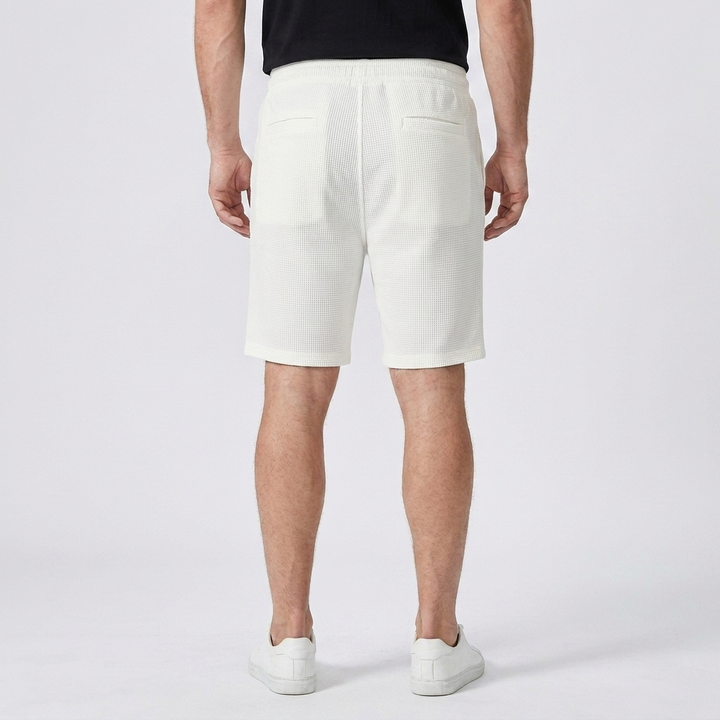 Callum | Men's Textured Casual Shorts in a Lightweight Drawstring Design