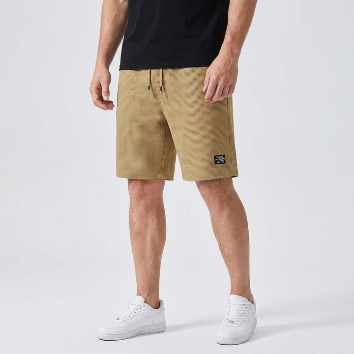 Callum | Men's Textured Casual Shorts in a Lightweight Drawstring Design