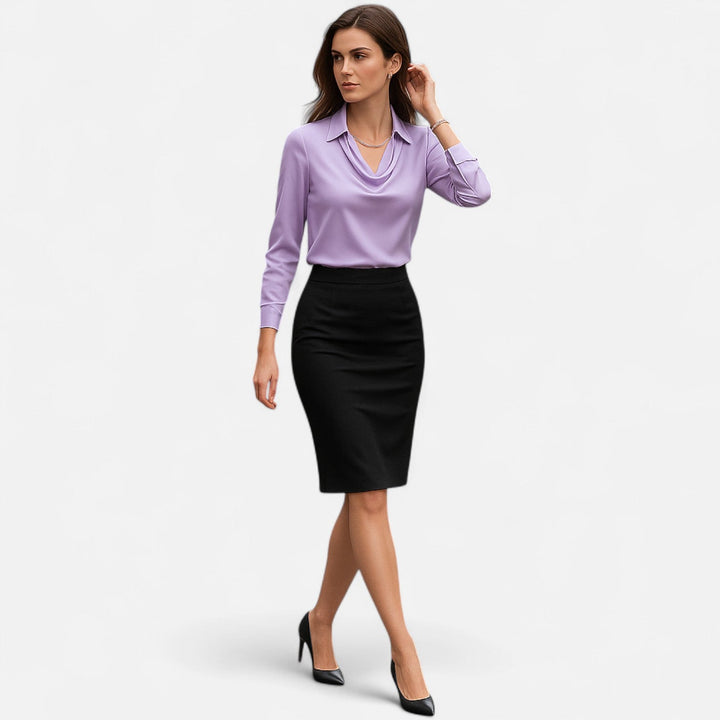 Serena | Women’s Blouse featuring a Draped Neckline