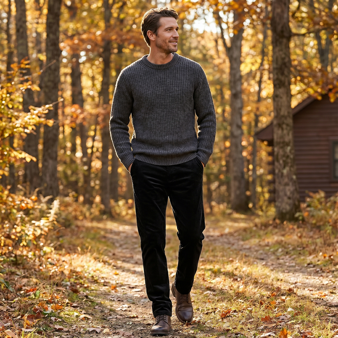 Clifton | Men's Mid-Rise Corduroy Trousers in a Relaxed Everyday Fit