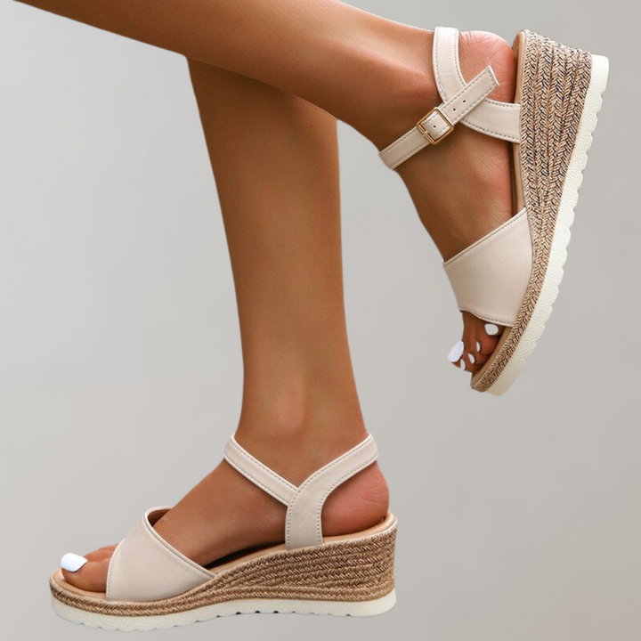 Lena | Women’s Wedge Sandals with a Simple Ankle Strap