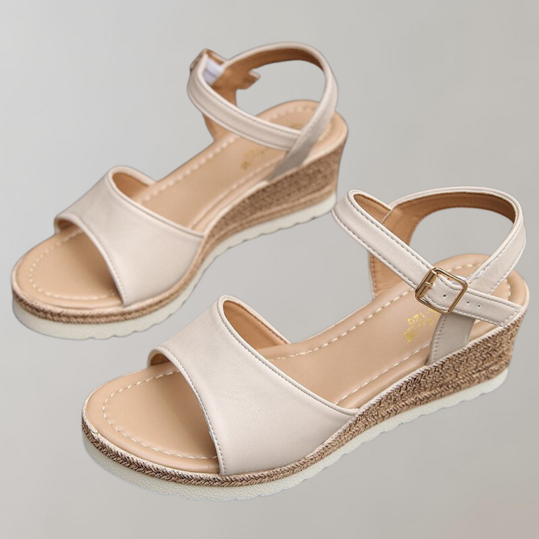 Lena | Women’s Wedge Sandals with a Simple Ankle Strap